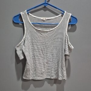 Striped Cold Shoulder Top